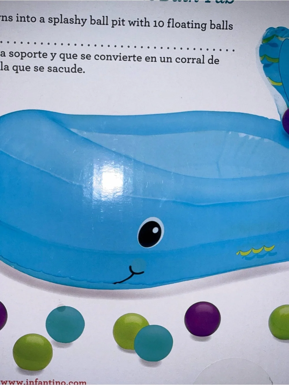 Infantino Teal Inflatable Ball Pit with Blue, Purple, and Yellow Balls